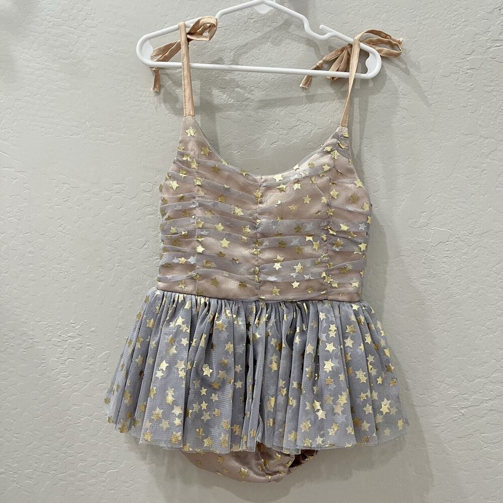 Sadie Then Ty Britney Sunsuit - Silver Gold Stars